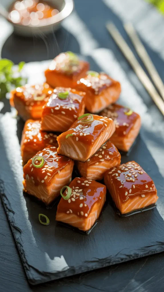 Sweet Chili Glazed Salmon Bites