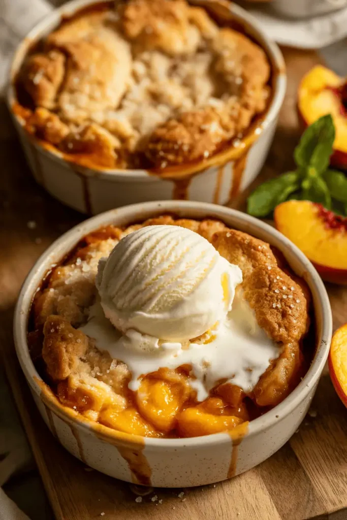 Air Fryer Peach Cobbler For Two