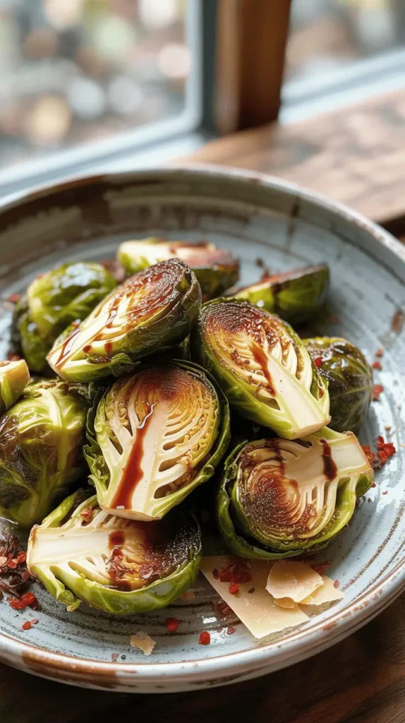 Air Fryer Brussels Sprouts with Balsamic Glaze