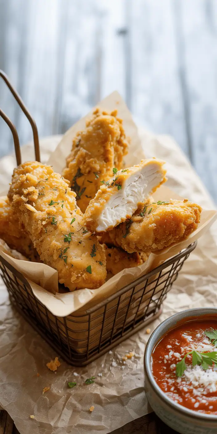 Crispy Parmesan Crusted Chicken Tenders