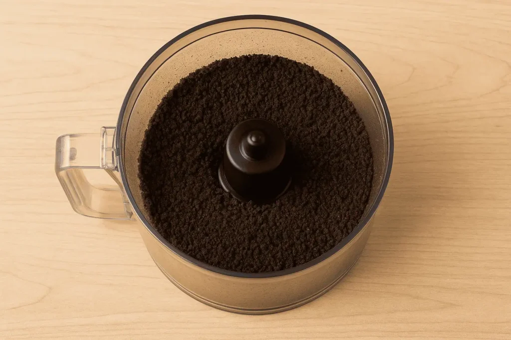 Crush the Oreos: Add 20 Oreo cookies to a food processor. Pulse until they become fine crumbs.