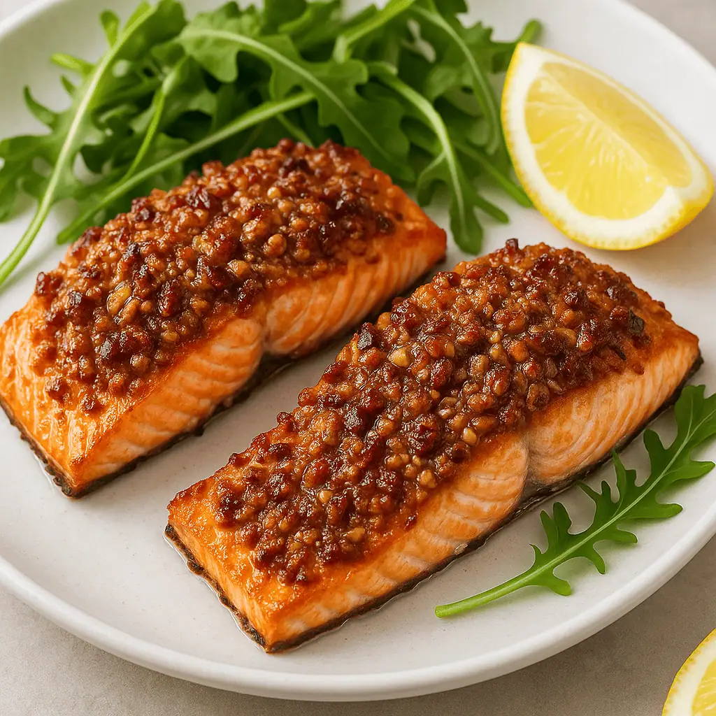 Cook for 8–10 minutes or until the salmon is cooked through and the pecans are golden. Don’t overcrowd the basket!