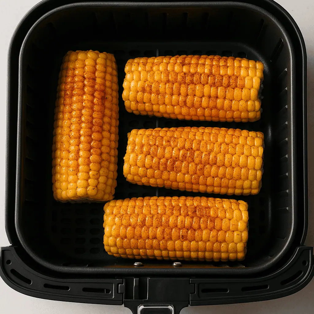 Air fry: Place corn in the air fryer basket in a single layer. Air fry at 390°F for 10-12 minutes, turning halfway through.