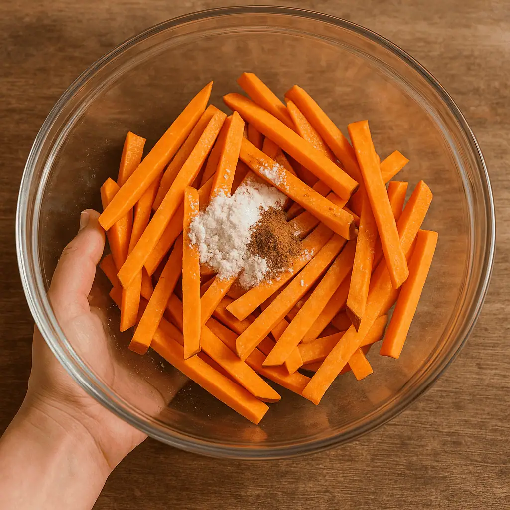 Season: Toss with 1 tbsp olive oil, 1 tsp cornstarch, ½ tsp salt, and a pinch of cinnamon.
