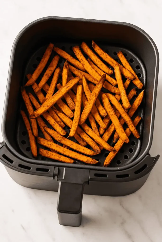 Air fry: Preheat air fryer to 380°F. Place fries in a single layer, not touching. Cook for 15–18 minutes, shaking every 5 minutes.