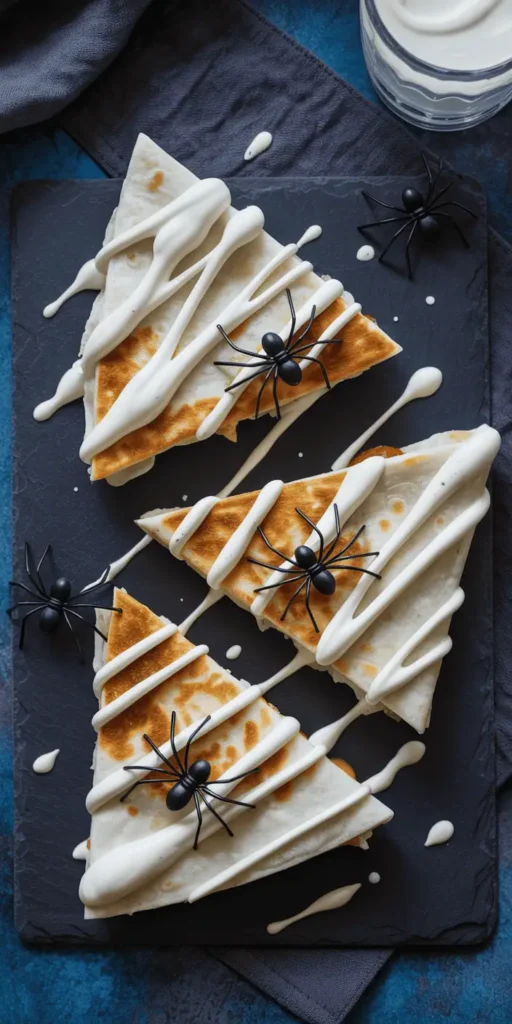 Spider Web Cheese Quesadillas