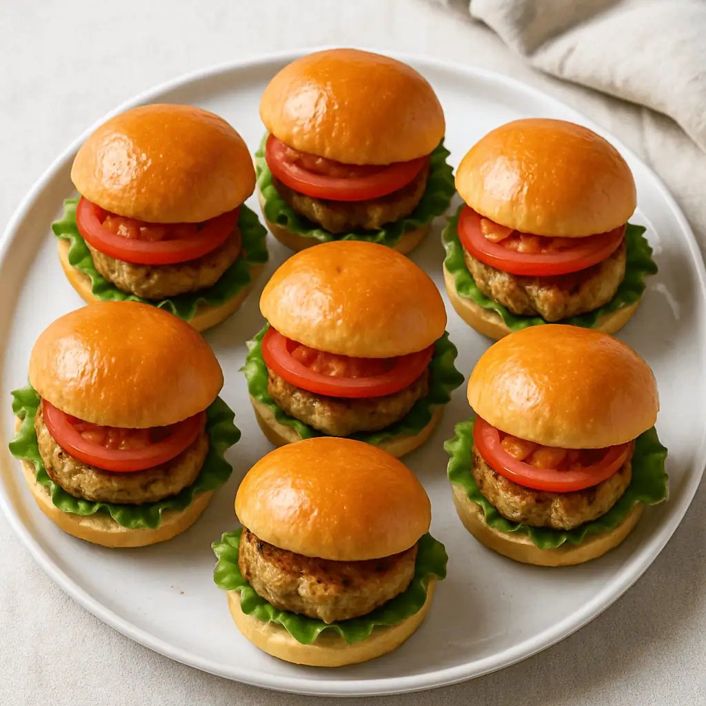 5. Assemble the sliders. Place each patty on a mini bun and add your desired toppings. Serve warm or let cool and pack into lunchboxes.