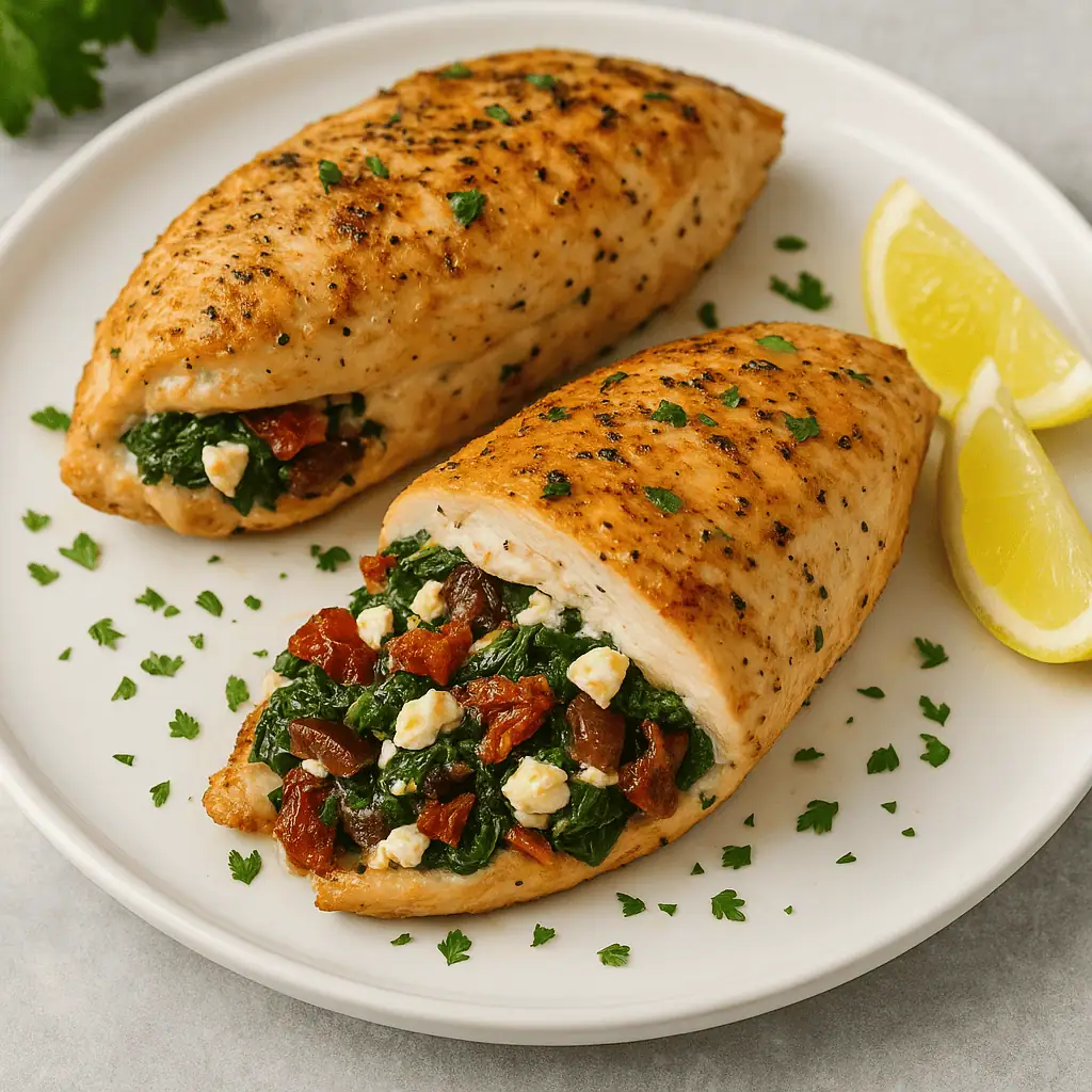 7️⃣ Rest & serve. Let the chicken rest for a few minutes before slicing to keep it juicy. Serve warm with a squeeze of lemon if you like.