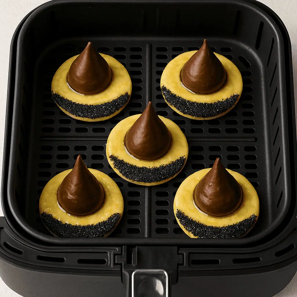 Air fry.
Arrange in the air fryer basket, leaving space between them. Air fry at 350°F for 8–10 minutes, until puffed and golden.