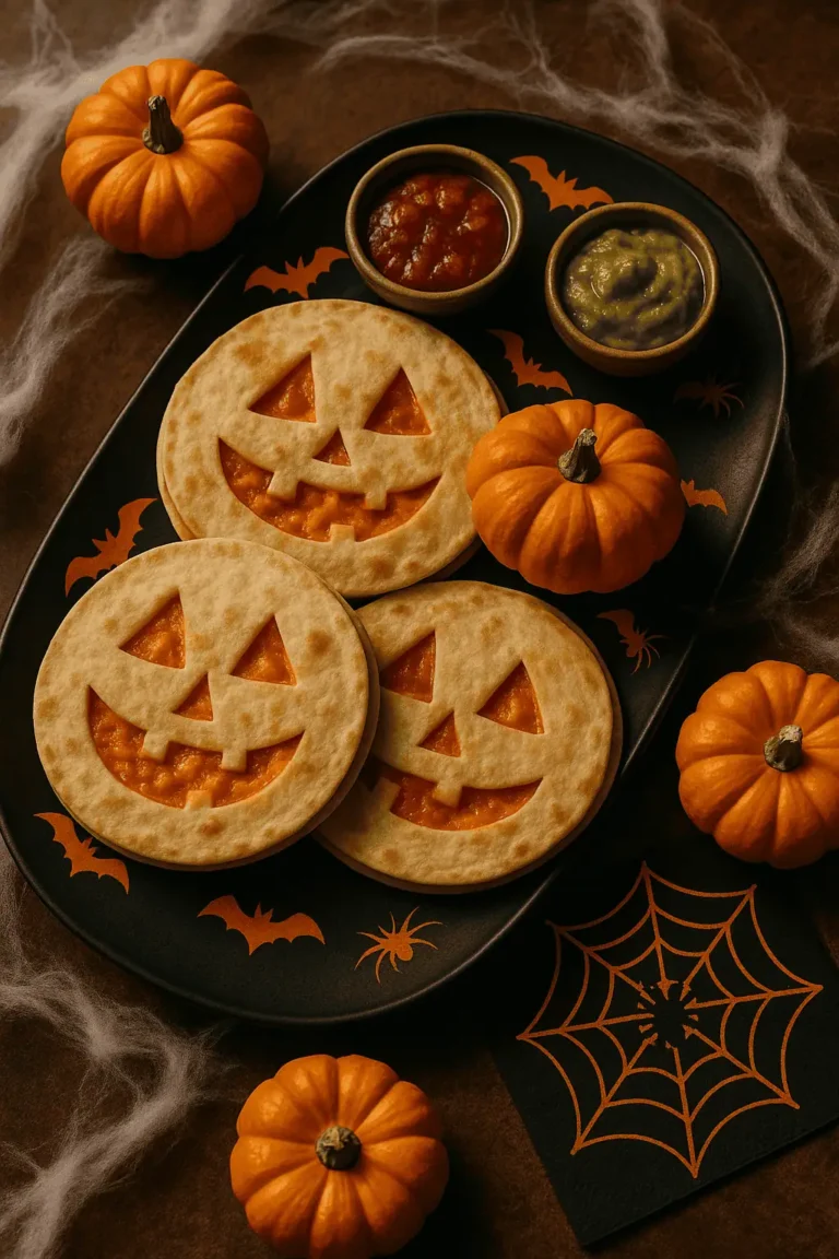 🎃 Jack-O’-Lantern Quesadillas (Air Fryer Recipe)