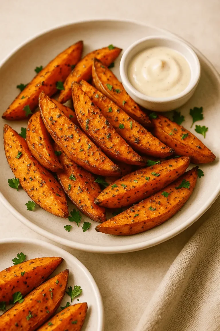 Garlic Herb Sweet Potato Wedges (Air Fryer)