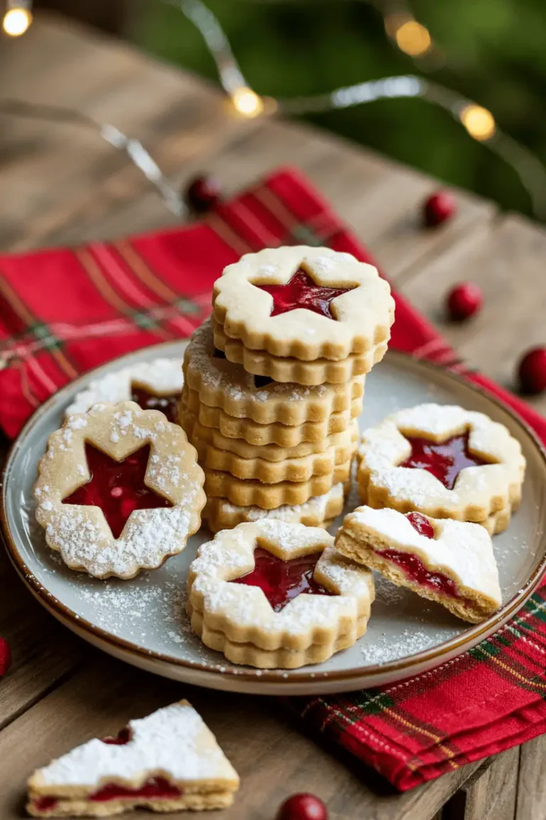 Air Fryer Linzer Raspberry Cookies