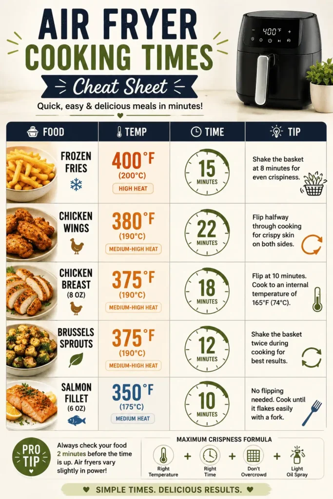 Air Fryer Cooking Times Chart